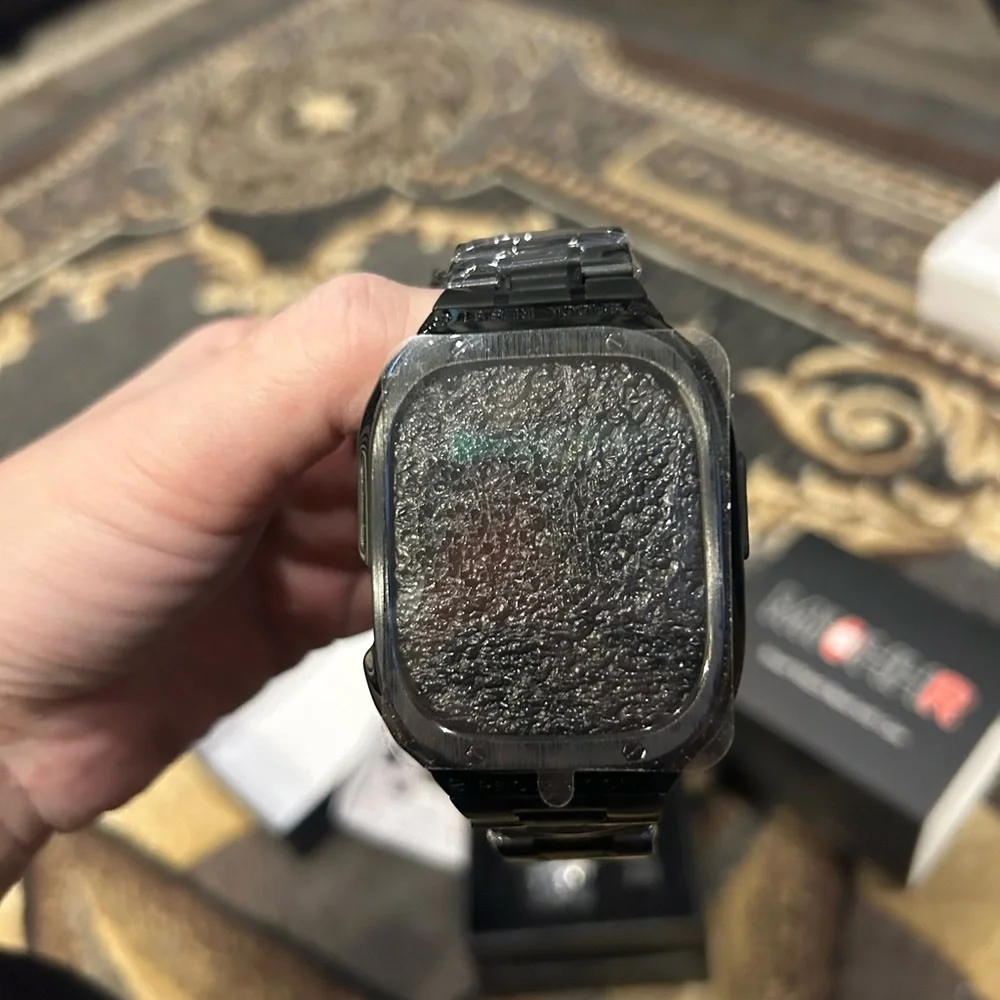 Mi Black Metal Smartwatch Case with Band